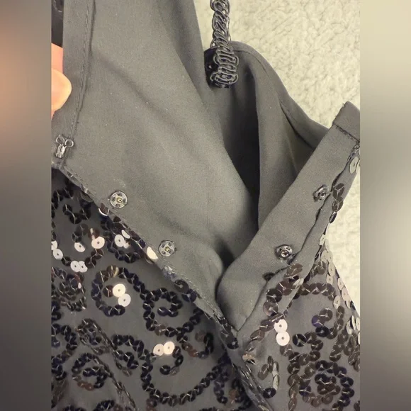 Liz Claiborne sequined little black dress size 12 cocktail dress prom - Picture 4 of 10